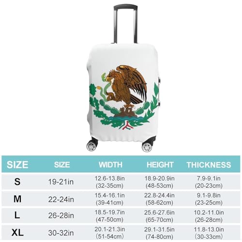 Flag Of Mexico Luggage Cover, Washable Elastic Suitcase Cover Protector Fit 18-32 Inch Luggage2