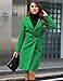 Tanming Women's Notch Lapel Double Breasted Wool Blend Mid Long Pea Trench Coat (Green-XL)