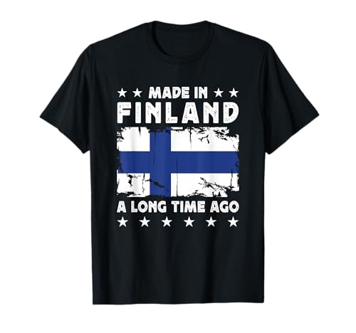 Made in Finland a Long Time Ago Proud Finnish Finland Flag Maglietta