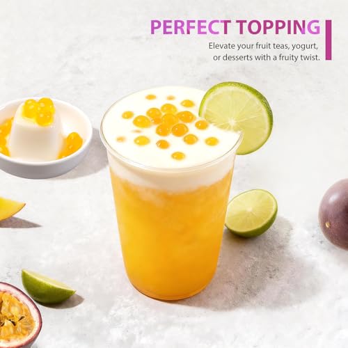 Image of Soeos Passion Fruit Popping Boba Pearls, 550g(1.2 lbs)