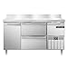 Continental Refrigerator DLRA60-SS-BS-D Designer Line Refrigerated Base Worktop Unit, 60" W, Full Stainless, Backsplash & Two Drawers