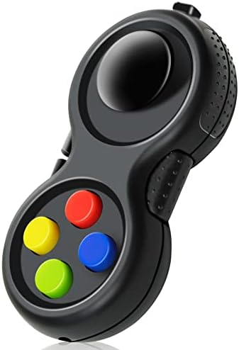 WTYCD The Original Fidget Retro: The Rubberized Classic Controller Game Pad Fidget Focus Toy with 8-Fidget Functions and Lanyard - Perfect for Relieving Stress (Colorful)