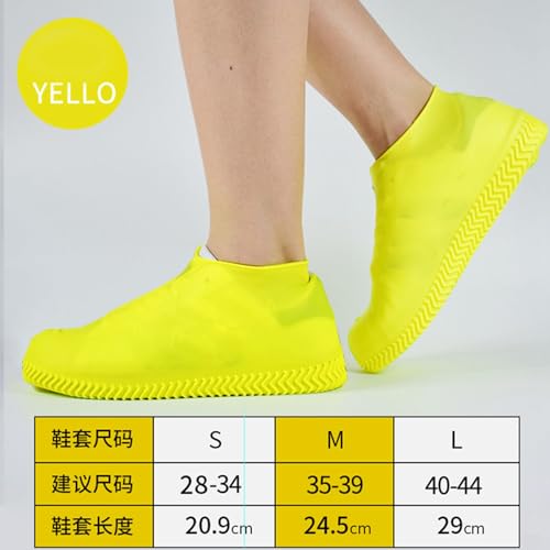 Cubiertas para zapatos de silicona reutilizables, impermeables y antideslizantes para exteriores, para hombres y mujeres, ideales para acampar, pescar, viajar, ciclismo y senderismo (amarillas) miniatura 4