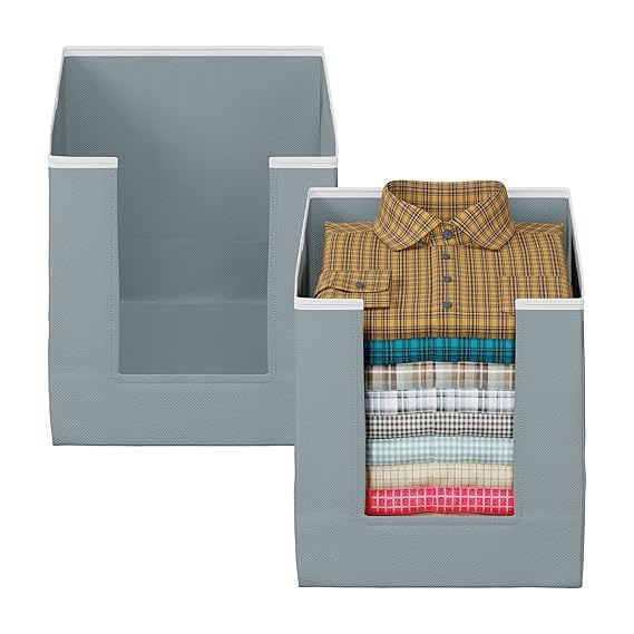 Image of Clothes Organizer Non-Woven Fabric for Wardrobe /Foldable Cupboard Storage Boxes /Rectangular Almirah Organizers for Shirts /Pants /T-Shirts /Dress /Jeans (SHIRT COVER 002)