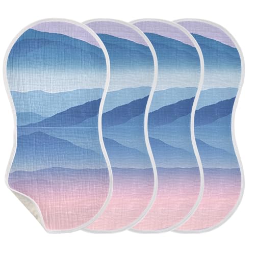 1 Pack Layered Mountains Muslin Burp Cloths Cotton Absorbent Baby Burping Rags for Boys Girls Soft Newborn Burp Bibs, 22 x 11 Inch3