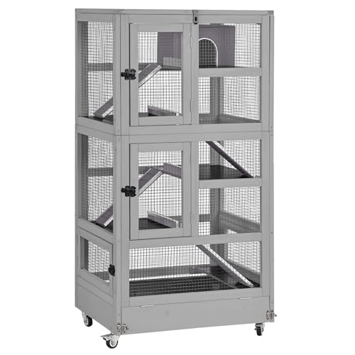 GUTINNEEN Small Animal Cage for Chinchilla, Ferret, Rat with Chew...