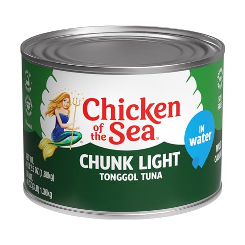 Image of Chicken of the Sea Chunk Light Tonggol Tuna in Water, Wild Caught Tuna, Foodservice Size, 66.5 oz. Can (Pack of 6)