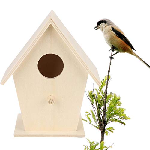 Home Decoration 2019 Newest Nest DOX Nest House Bird House Bird House Bird Box Wooden Box Home Decoration DEELIN (Khaki, 1Pcs)