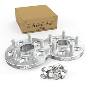 Customadeonly 2pcs 25mm (1") Forged Hubcentric Wheel Spacers | 5x100 to 5x100 | 57.1mm Hub Bore | Grade 10.9 M12x1.5 Studs | Compatible with PT Cruiser, Sunfire, Sebring, Grand Am, Cavalier