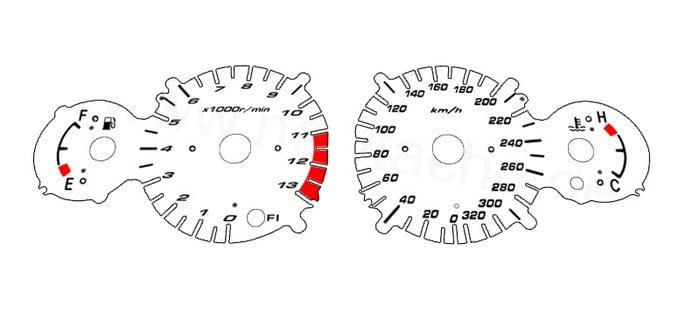 White Speedometer and Tachometer gauges for Suzuki GSXR1300 Hayabusa 2008-2019