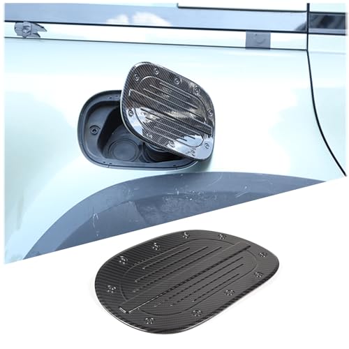 Car Gas Tank Door Cover Protective Cover Accessories, Compatible with Land Rover Defender 90 110 130 2020-2024 ABS Fuel Tank Door Cover Protective Sticker Auto Decorative (Carbon Fiber Grain)