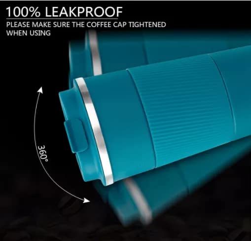 Image of YELONA Aqua Blue 380 ML Insulated Stainless Steel Coffee Tea Tumbler for Hot Cold Beverages Portable Travel Mug Leak Proof Sipper Lock Lid Thermos Multipurpose for Home Office Gifts