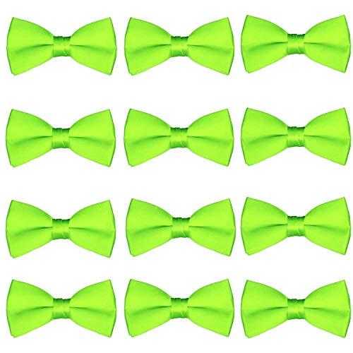 Men's Bow Tie Wholesale 12 Pack Pre-Tied Formal Tuxedo Bowties Wedding Solid Ties