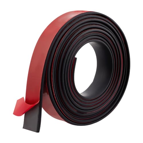 OLYCRAFT 3 m/3.3 Yards Schwarze Selbstklebende Gummistreifen 25.5 mm Breiter Neopren-Gummistreifen 4 mm Dick Selbstklebende Dichtungsgummidichtung Für Dichtungspads Dichtungen Bastelschutz