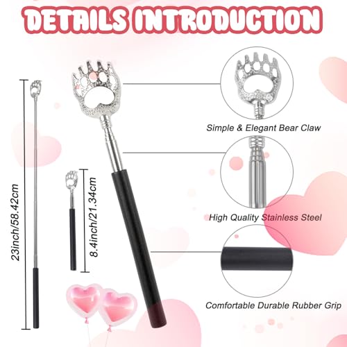 Image of WOVTE Extendable Back Scratcher for Men Women with Valentine's Day Packaging, Perfect Valentines Day Gifts for Her, Him, Boyfriend, Girlfriend, Husband, Wife, Daughter, Friends, Teachers, Family