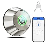 Fingerprint Keyless Entry Door Lock – Smart Deadbolt with App Control, 10-Month Battery Life, Easy Installation, Deadbolt Alternative, IP66 Waterproof, Includes 2 Backup Keys