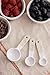 Mason Cash Rustic Charm Measuring Spoon Set 4-Piece Stoneware Set with Elegant Heart Motif Includes 1 Tbsp, 1 TSP, ½ TSP, ¼ TSP, Cream, Beigh