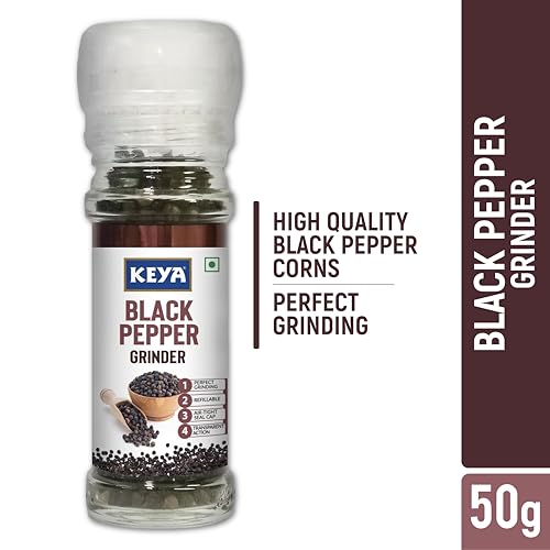 Image of Keya Malabar Black Pepper Grinder | Exotic Spices Blend 50 gm x 1