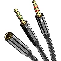 JeoPoom Adaptador de Cable de 3,5 mm, Cable Hembra a Doble Macho