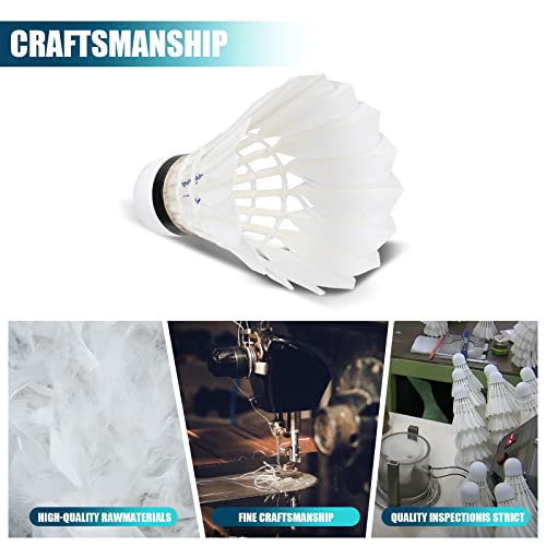 Spphoneix 12-Pack Goose Feather Badminton Shuttlecocks With High Durability Badminton Birdies Balls Model 901 #TOP4