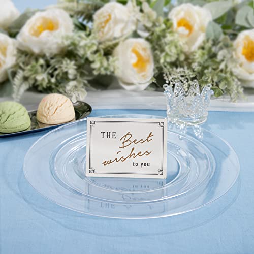 Flowercat 100Pcs Clear Plastic Plates - Heavy Duty Clear Disposable Plates For Party/Wedding - Include 50Pcs 10.25Inch Clear Dinner Plates And 50Pcs 7.5Inch Clear Dessert/Salad Plates #TOP4