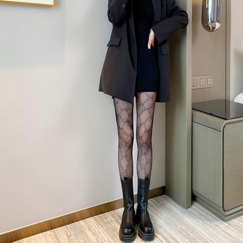 2 Pairs Lace Patterned Tights Fishnet Floral Stockings Small Hole Pattern Leggings Tights Net Pantyhose4