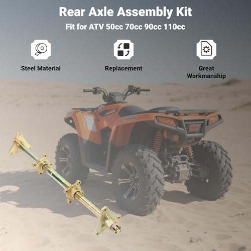 Image of Rear Axle Assembly Kit, Rear Axle Sprocket, Steel Replacement ATV to with Sprocket Hub Flange, for ATV