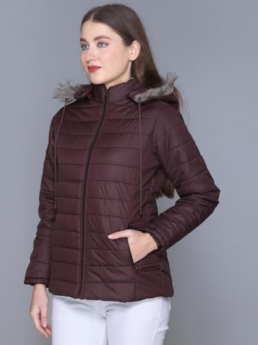 Image of RARE TIMES Women's Stylish Solid Full Sleeves Jacket | Winter Wear Quilted Jacket for Travelling | Regulaer Fit Puffer Jacket For Women