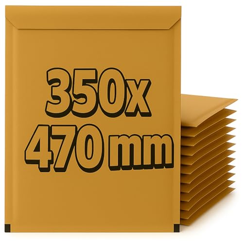 Sobres Acolchados de Burbujas, Sobres Resistentes con Burbujas, Sobres Papel Kraft, Cierre Autoadhesivo, Envuelve y Protege tus envíos, Color Marrón, Tamaño 350 x 470 mm, Pack de 100 unidades