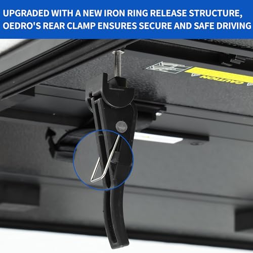 Image of OEDRO Quad Fold Hard Truck Bed Tonneau Cover Fit for Ford F150 F-150 2015-2026 with 6.5ft Bed, Black