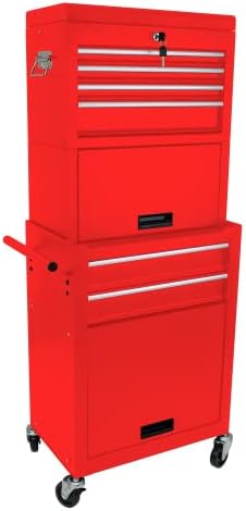 High Capacity Rolling Tool Chest with Wheels and Drawers, 6-Drawer Tool Storage Cabinet (Red)
