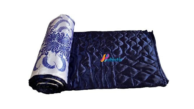 WOODSY Jaipuri Razai Rajasthani Traditional Machine Stitch Quilt Brush Print Dohar Silk/Satin Fabric Filling Cotton Sheet Quilt Light Weight Ac Quilt Soft Blanket Bedroom Decor Comforter Double Bed