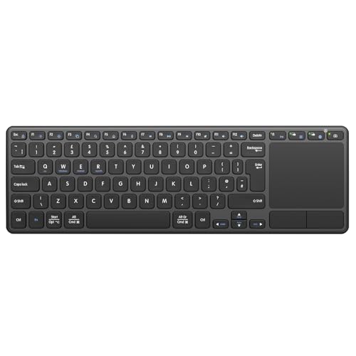 Bnnwa Rechargeable Wireless Keyboard with Trackpad Bluetooth & 2.4G Dual Mode TV Keyboard Multi-Device touchpad keyboard for Smart TV PC Laptop Tablet