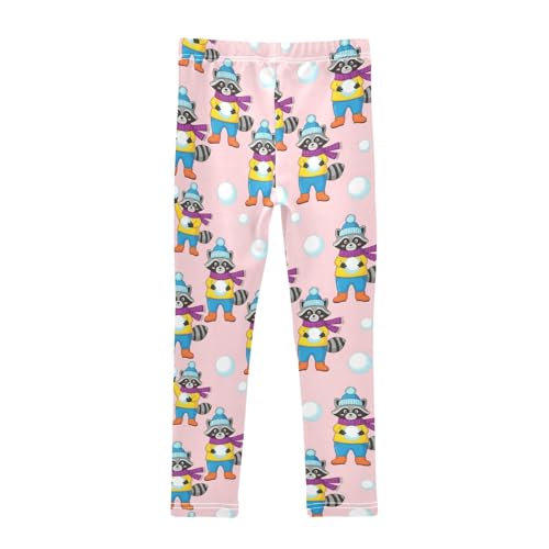 Girls Leggings Size 4T Raccoon (32) Soft Stretchy Pants Breathable Girl Clothes for Running School2