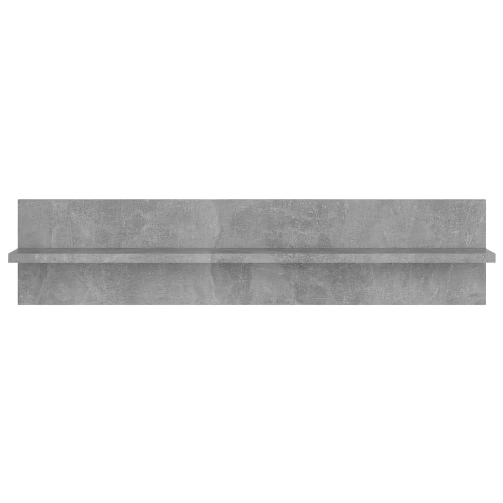 Estantería de pared gris hormigón, 2 unidades, 80 x 11,5 x 18 cm, de material de madera, elegantes estantes colgantes para libros, DVD y artículos decorativos, estantes de pared robustos y