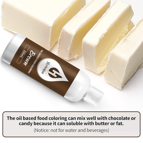Image of Brown Oil Based Food Coloring for Chocolate - Herbeklab 100ml Professional Concentrated Oil Food Dye for Candy Melts, Chocolate, Cake Pops, Strawberries & Baking