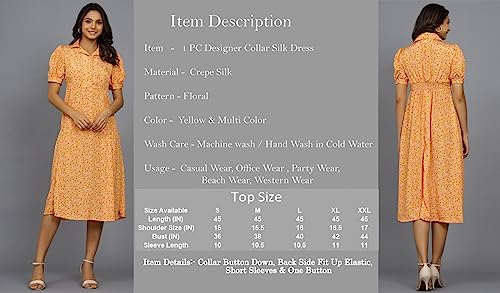 Image of Ravaiyaa - Attitude is everything Womens Soft Crepe Silk Casual Dress Summer Floral Printed Dress Ladies Tank Midi Sundress