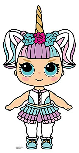 STAR CUTOUTS SC1436 Cute Doll with Large Eyes and Unicorn Horn Cardboard Cutout Create The Perfect Family, Anniversary, Wedding, Birthday Party Decoration, Solid, Multicolour, Regular