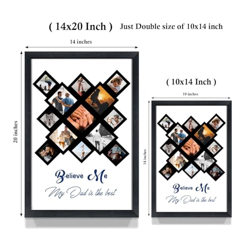 Image of A Perfect Gifter Customized Photo Frame With Photo Upload, Birthday, Anniversary Gift for Father's Day(My dad is the best, 14 x 20 Inch)