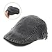 WOFASHPURET Vintage News Boy Cap Beret Hat for Men and Women Fashionable Duckbill Driving Hat Stylish Water-Washed Retro Flat Cap for Everyday Wear Black