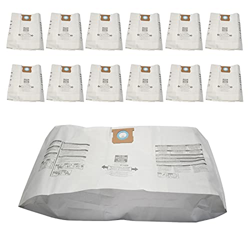 Vacuum Filter Bag for Shop-Vac 15-22 Gallon Type G, Wet Dry Disposable Collection Vacuum Bags, Replace Part No. 90663, 906-63-00, 9066300,12PCS