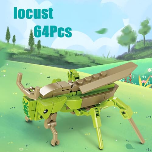 Image of Mini Insect Building Blocks Toy Insect Collection Building Block Set Insects Collection Building Blocks Bugs Toy Building Sets for Kids 6+ (Locusts)