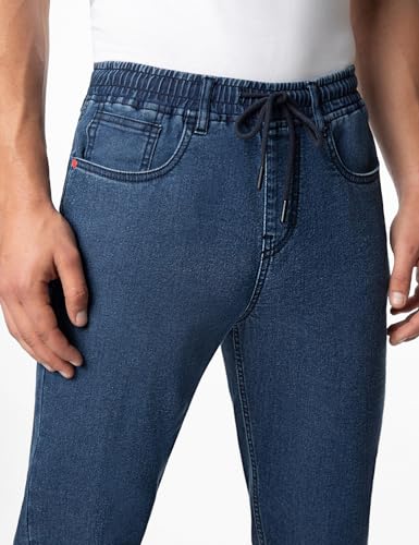 Image of INKD Men's Jogger Jeans - Mid-Rise | Cotton Blend | Stretchable Fabric| Elasticated Waistband | Classic 5 Pocket Styling | Jeans for Men | Men's Bottomwear (Available in Plus Sizes)