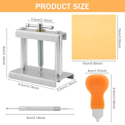 Image of Serplex Watch Repair Tool Kit, Back Case Pressing Device, Needle Tool, Triangular Piece & Multiple Sizes Press-Fit Components, Ideal for Battery Replacement, Case Assembly & Watch Maintenance
