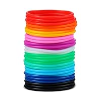 50 Pack Jelly Bracelets, Colorful Silicone Bracelet, 80s Accessories for Women Hair Ties for Women, Neon Wrist Band Retro Style Party Accessories