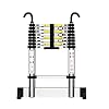 Teenza Teleskopleiter, 2,6 m, Aluminium-Leiter, klappbare Leiter, Stabiler Haken, 150 kg Belastung, Norm EN131