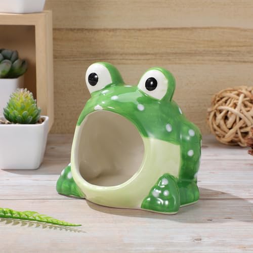 Cachette facile céramique hamster SOLUSTRE verte pour le repos de petits rongeurs - 7