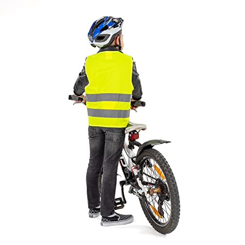 reer MyBuddyGuard Kinderwarnweste | Sicherheitsweste für Kleinkinder und Kinder | Reflektierend | Neongelb | Größe 80-104