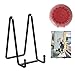 Chevalet Support Presentoir Porte Assiette - 6 Pouces Metal Support Assiette Decorative - Support Cadre Photo de Table - Présentoir de Fer pour Plaque | Livre Cuisine | Carte Postale | Art - Noir