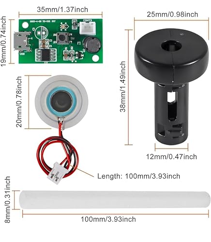 Image of Pixel Sync 5V Ultrasonic Mist Maker Module |USB Type-C Atomizer Board for DIY Humidifiers, Aroma Diffusers, Incubators, Science Projects & Fog Effects -108KHz Spray Circuit PCB